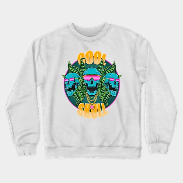 Cool Skull Crewneck Sweatshirt by willpereiraart